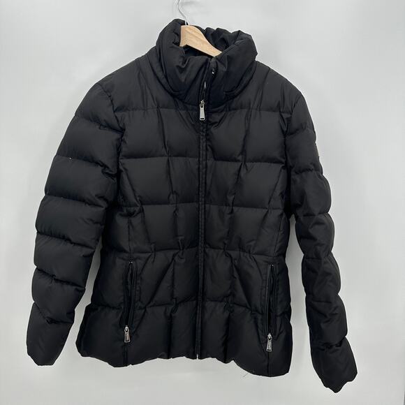 Calvin Klein Womens Black Puffer Jacket Size XL 60% Duck Down Hoodless Coat - Picture 1 of 9